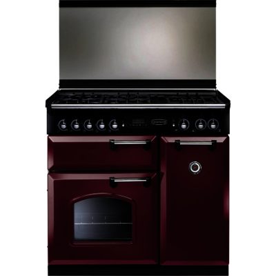 Rangemaster Classic 90 Dual Fuel with FSD - 94600 Lidded Range Cooker in Cranberry with Chrome Trim Rangemaster Classic 90 Dual Fuel with FSD - 94600 Lidded Range Cooker in Cranberry with Chrome Trim